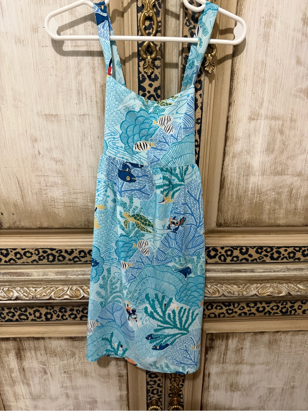 Tori Richard girl sz. 6/7 Disney Sea Life Print One-Piece in Light Blue and Teal